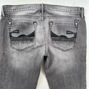Chip & Pepper Womens‎ 33x27 The SYD Jeans Gray Straight Low Rise Stretch tag 32